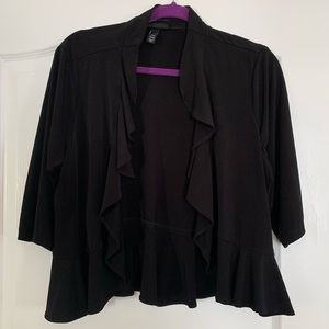 Dress barn mid sleeve ruffle cardigan